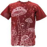 Guru-Shop T-Shirt Tibet & Buddhist Art T-Shirt, Pilz stonewash.. alternative Bekleidung