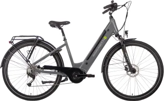 SAXONETTE "E-Bike Cityrad Deluxe Sport (Wave)" 9 Gang Shimano Alivio Schaltwerk Kettenschaltung Mittelmotor 250 W Packung, (mit integr. Akku), Elektrofahrrad für Damen u. Herren