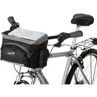 FISCHER Fahrrad Fahrradtasche Fischer Lenker-Tasche 8L Fahrrad-Tasche Schwarz, Lenkertasche Bike Case Bikepacking Bag wasserabweisend auch für E-Bike