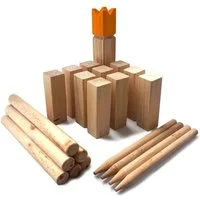 Ocean5 Spiel Wurfspiel Kubb in verschiedenen Größen, Familienspiel, Wikinger Spiel - Wurfspiel mit Teams