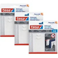 tesa Klebehaken tesa Klebenagel für Tapeten und Putz 2kg Halteleistung pro Nagel, Dekoration, Leinwände, Bilder, (Packung, 6-St., inkl. Powerstrips), Selbstklebende Nägel für empfindliche Oberflächen - rückstandslos