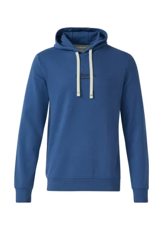 s.Oliver Red Label - Kapuzenpullover aus Baumwollmix mit Label-Print blau - Gr. - M