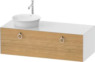 Duravit White Tulip Konsolenwaschtischunterbau wandhängend Natur Eiche & Weiß Matt & Hochglanz 1300x WT4982LH5850010
