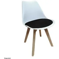 HTI-Living Esszimmerstuhl Esszimmerstuhl Samt Atlanta Weiß/Schwarz (Stück, 1 St), Küchenstuhl Kunststoffschale mit Samtsitzkissen