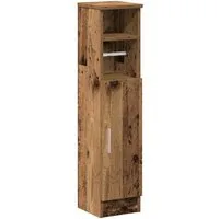 vidaXL Badezimmer-Set Badezimmerschrank mit Rollenhalter Altholz-Optik 20,5x22x90 cm, (1-St)
