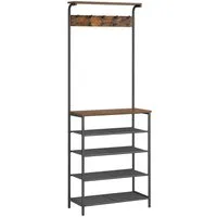VASAGLE Garderobenständer Garderobe, Schuhregal mit 5 Ebenen, Sitzbank
