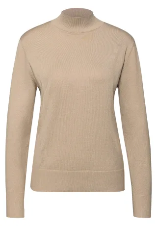 Street One - Pullover mit Turtleneck sanded beige - Gr. - 46