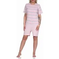 Normann Pyjama Damen Pflegeoverall kurzarm mit Reißverschluss am Rücken und am Bein