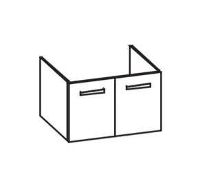 Artiqua 411 Waschtischunterschrank für Darling New 049983, Oxid Hellgrau quer, 411-WU2T-D51-7183-721 411-WU2T-D51-7183-721