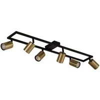 Lindby Deckenstrahler Bravius, Metall, Schwarz IP20, 6 x 10 W LED
