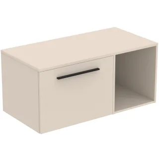 Ideal Standard Möbel-Set 100cm i.life B 1 Auszug 1 off.Fach Gr.Schwarz Sandbeige matt, T5754NF T5754NF