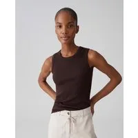 OPUS Tanktop Tanktop mit femininer Spitzenborte Schmale Passform, bogenförmige Spitzenborte als Detail