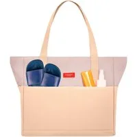 LARKSON Strandtasche Linn Strandtasche mit Reißverschluss (1-tlg), Große Beach Bag für Strand und Urlaub, Wasserabweisend