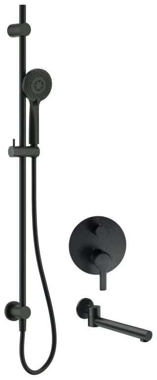 Neuesbad Serie 200 Unterputz-Duschset mit Wanneneinlauf, Schwarz NB1DENACN9QA1