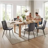 Homestyle4u Esstisch 86x135 bis 86x1186 ausziehbar Esszimmertisch Holztisch Braun, Küchentisch, Wotan Eiche Optik
