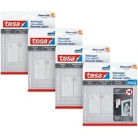 tesa Klebehaken tesa Klebenagel für Tapeten und Putz, 0,5 kg Halteleistung pro Nagel, Dekoration, Leinwände, Bilder, (Packung, 8-St., inkl. Powerstrips), selbstklebende Nägel für empfindliche Oberflächen - rückstandslos