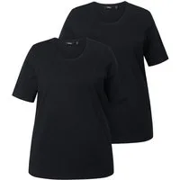Ulla Popken T-Shirt T-Shirt Doppelpack Rundhalsausschnitt Regular