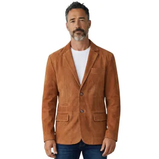 Herren italienische beige Wildlederjacke – Trabzon