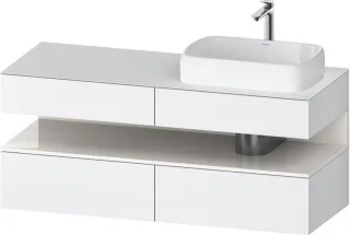 Duravit Qatego Konsolenwaschtischunterbau wandhängend Weiß Matt 1400x550x600 mm - QA4766022180000 QA4766022180000