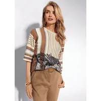 MADELEINE Strickpullover Streifen-Pullover mit Paisley-Druck