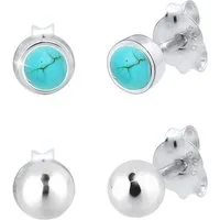 Elli Ohrstecker-Set Schmuck Geschenk Silber 925 Ohrringe (Set, 4-tlg), mit Howlith
