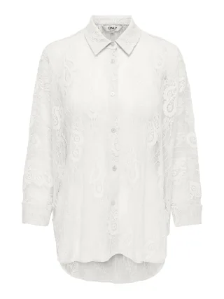 ONLY - ONLNEWLINA GRACE SHAINE SHIRT WVN Cloud Dancer - Gr. - S
