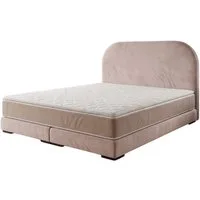 A&J MöbelLand GmbH Polsterbett LEON mit Kopfteil - Stilvolles Bettgestell für Ihr Schlafzimmer (Länge: 209 cm, Höhe Kopfteil: 110 cm, 4 Kopfteil-Varianten, 7 Größen zur Auswahl, Modernes Design, TOP ANGEBOT!, Inklusive Bettgestell), Komplettgestell-S