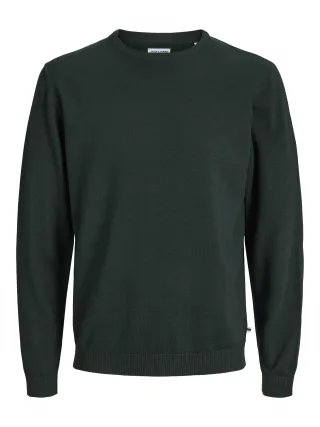 JACK&JONES - JJEBASIC KNIT CREW NECK NOOS Scarab - Gr. - L