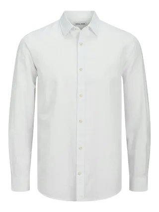 JACK&JONES - JJESUMMER SHIRT LS SN white - Gr. - L