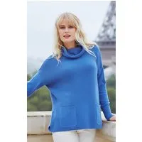 Passioni Rollkragenpullover in lockerer Passform mit Rollkragen und zwei Taschen vorne