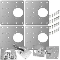 MALATEC Reparatur-Set Reparaturplatten Set für Möbelscharniere aus Metall 4 Stück, Möbelreparatur Set für Scharniere mit Metallplatten und Schrauben, 28-St., 4x Reparaturplatten aus Metall mit Schrauben zur Scharnierbefestigung, Metall-Reparaturplatt