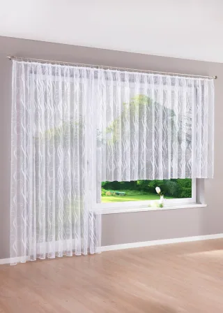 bonprix Jacquard Gardine (1er-Pack), weiß, Gr.225x450 cm, Moderne Jacquard-gardine in vielen Größen