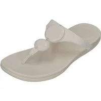 Fitflop SOLAY GLOSSY-DISC TOE-POST SANDALS Zehentrenner Cream
