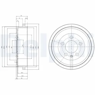 Delphi BREMSTROMMEL Audi Seat Skoda VW BF463