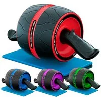 Sport-Knight® Bauchtrainer Bauchtrainer Rolle, abgewinkelter Griff, inklusive Kniematte