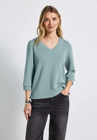 STREET ONE 3/4-Arm-Shirt mit Raffungen an den Schultern