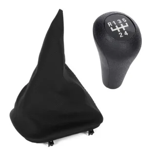 Schaltknauf Knauf 5-Gang Schwarz + Schaltmanschette für BMW 3er E36 ab 1990-1997