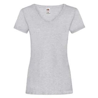 Fruit of the Loom - "Valueweight" T-Shirt V-Ausschnitt für Damen (Grau meliert)