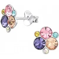 ALEXANDER YORK Paar Ohrstecker KRISTALL 6 regenbogenfarben, 2-tlg., 925 Sterling Silber