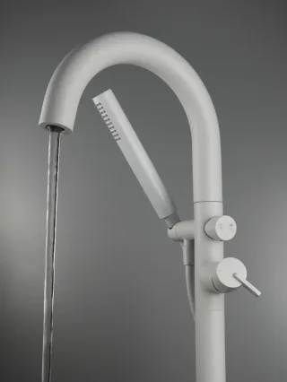 Neuesbad Serie 600 Freistehende Wannenarmatur, U-Auslauf, weiss matt NB1DEBQS_A17N1