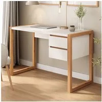 IDIMEX Schreibtisch BELINDA, Holztisch mit zwei Schubladen weiß/eiche
