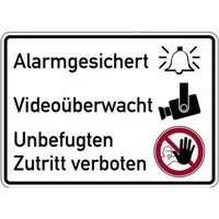 König Werbeanlagen Hinweisschild Hinweisschild, Alarmgesichert - Videoüberwacht - Zutritt verboten