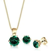 Elli Schmuckset Set Kette Ohrstecker 925 Silber, mit Kristallen von Swarovski®