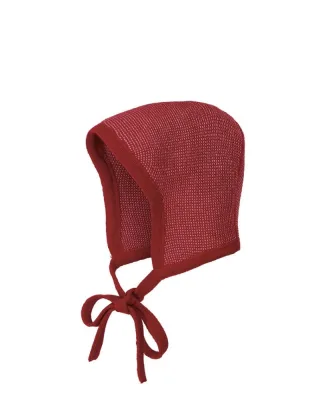 Disana Merino Schurwoll Strick-Häubchen Gr.0 bordeaux-rose