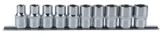 KS Tools 1/2" CHROMEplus Sechskant-Stecknuss-Satz, 10-tlg, - 918.0650