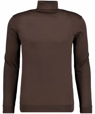 RAGMAN - Pima-Rollkragen-Shirt mit Bund Braun - Gr. - XXL