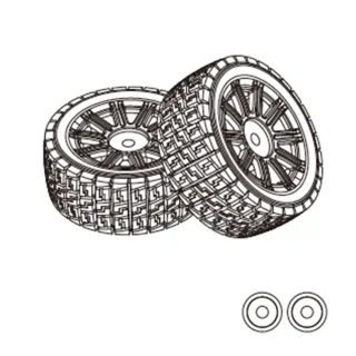 2PCS MJX 1/14 14303 RC Car Original Parts 1415A2 14303 Rubber Tires 1415B2 14302 TPR Tires