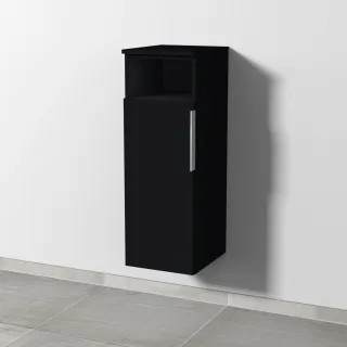 Sanipa 3way Mittelschrank mit 1 Tür und 1 offenem Fach, Schwarz-Matt, UF13008 UF13008