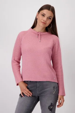 monari - Pullover mit Stehkragen rosewood - Gr. - 46