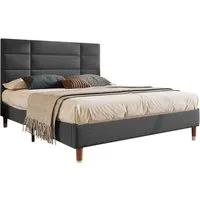 Flieks Polsterbett, Doppelbett Holzbett mit Lattenrost 140x200cm